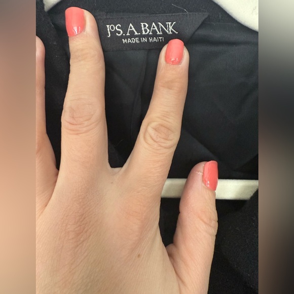 Jos. A. Bank Black 100%Wool Overcoat Men's 44L Minimalist Classic Tailored Coat - Picture 3 of 8